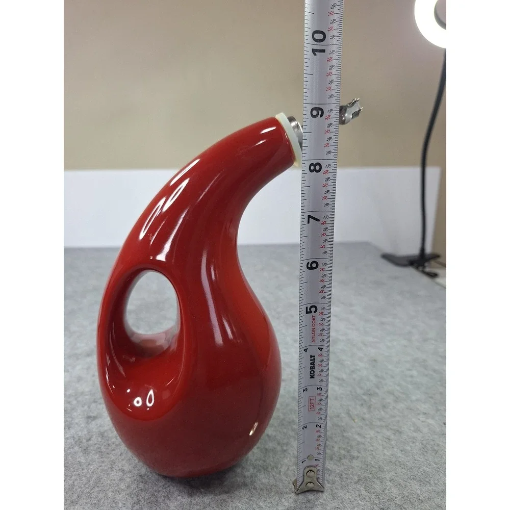 Rachael Ray Red Stoneware EVOO Olive Oil Dispensing Bottle Cruet H016S